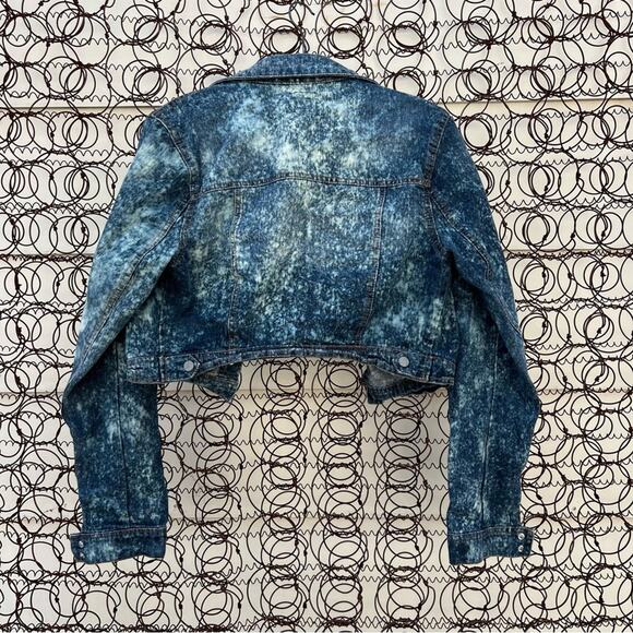 Y2K Highway Jeans Crop Acid Wash DIY Upcycle Jean Denim Jacket - Picture 2 of 4